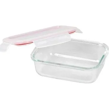 Dóza na potraviny Dóza na potraviny obdélníková skleněná 650 ml, plastové víko s Clip uzávěrem – MagicHome