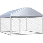 Venkovní psí kotec se střechou 200 x 200 x 135 cm IM_144493