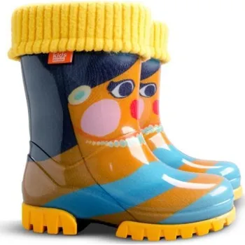 Chlapecké holínky Dětské holínky Demar - TWISTER LUX Jasmine - žlutá / modrá Barva: Žlutá, Velikost: 32-33