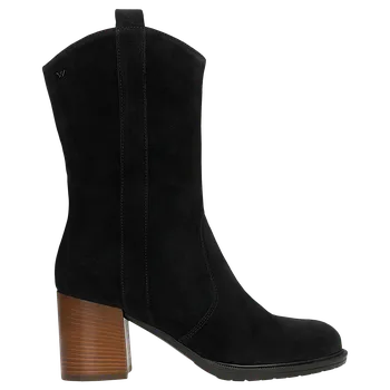 Dámské polobotky Černé Vysoké Dámské Kotníčkové Boty Na Hnědém Podpatku Wojas 5532561 40