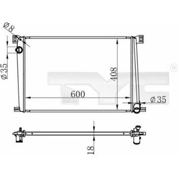 Chladič motoru Chladič, chlazení motoru TYC 703-0011