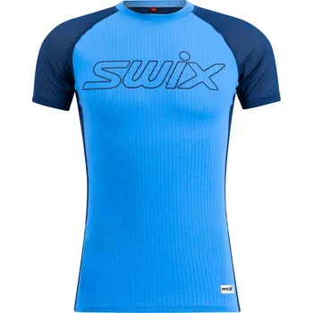 Pánské tričko Pánské tričko Swix RaceX Light SS Baselayer Cloud Blue/Lake Blue XL