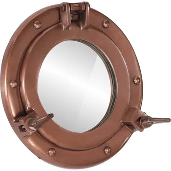 Zrcadlo Průzorové okénko se zrcadlem nástěnné Ø 23 cm hliník a sklo IM_357855