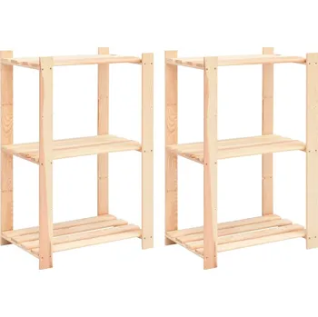 Dílenský regál Regály 3 police 2 ks 60 x 38 x 90 cm masivní borovice 150 kg IM_3051121