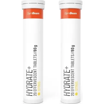 Přírodní produkt GymBeam Hydrate+ šumivý citrusové ovoce 2 × 20 tablet