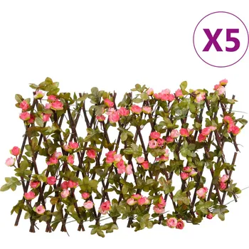 Plot Treláže s umělým břečťanem roztahovací 5 ks růžové 180 x 20 cm IM_366577