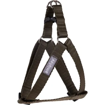 Postroj pro psa Nastavitelný postroj pro psa POPPY STEP IN olivová velikost S, M, L, XL Rozměr: M - 30-55x1,5 cm