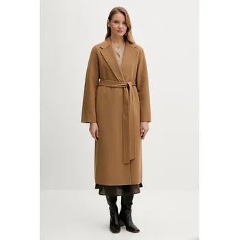 Dámský kabát Kabát s vlnou Tommy Hilfiger WW0WW47286 hnědá 82X, vel. 34