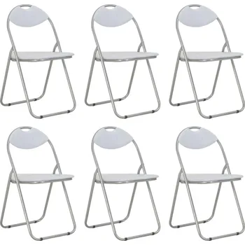 Jídelní židle Skládací jídelní židle 6 ks bílé umělá kůže IM_284409