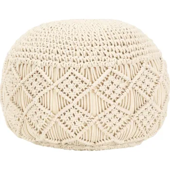 Taburet zahrada-XL Ručně vyrobený sedací puf macrame 45 x 30 cm bavlna 248090