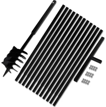 Příslušenství k nářadí Zemní vrták s rukojetí 180 mm, s nástavci 13 m, ocel