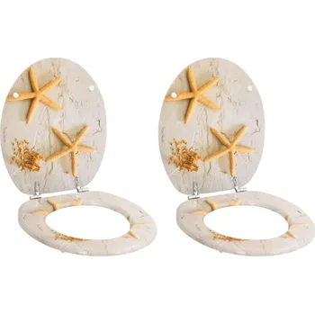 WC sedátko WC sedátka s víky 2 ks MDF mořská hvězdice IM_275911
