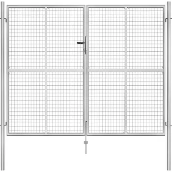 branka Zahradní brána pozinkovaná ocel 300 x 200 cm stříbrná IM_144766