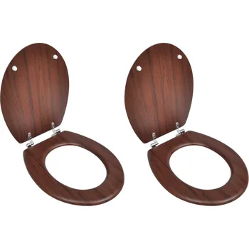 WC sedátko WC sedátka s víky 2 ks MDF hnědá IM_275909