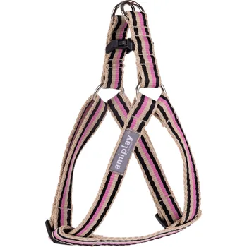 Postroj pro psa Nastavitelný postroj pro psa POPPY STEP IN černá/růžová velikost S, M, L, XL Rozměr: S - 20-35x1,5 cm