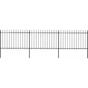 Zahradní plot s kopím nahoře ocelový 537 x 120 cm černý IM_277622