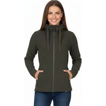 Pánská mikina Dámská zateplená turistická mikina se zipem NORTHFINDER-BRIANNE-300darkgreen Zelená S