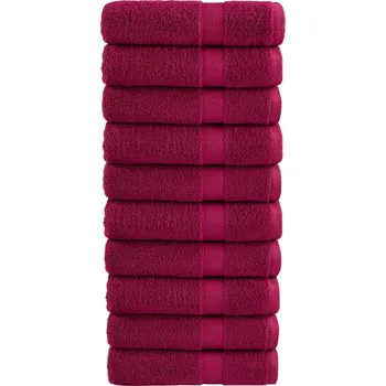 Utěrka Prémiové ručníky SOLUND 10 ks bordó 50x100 cm 600 g/m² IM_137211