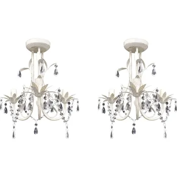 Křišťálové lustry 2 ks elegantní bílé IM_278738
