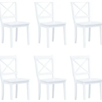 Jídelní židle Jídelní židle 6 ks bílé masivní kaučukovník IM_277543