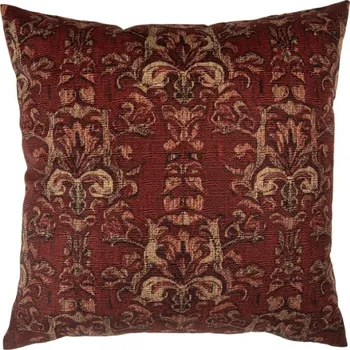Dekorativní polštářek Červeno-hnědý povlak na polštář s barokním vzorem Baroon – 45x45 cm