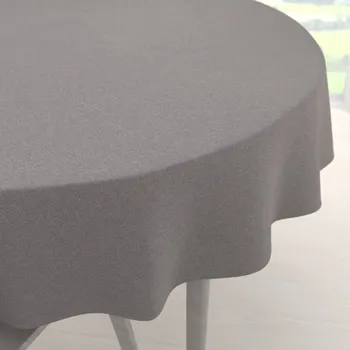 ubrus Velký dekorační kulatý ubrus BKR-503 Šedý režný Ø 150 cm