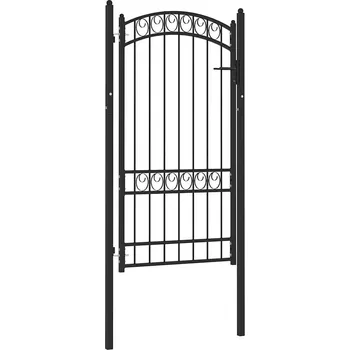 branka Zahradní branka s obloukem ocelová 100 x 175 cm černá IM_146371