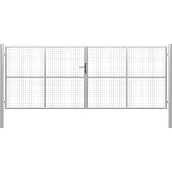 branka Zahradní brána pozinkovaná ocel 400 x 150 cm stříbrná IM_144301