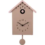 Růžovo-béžové hodiny kukačky se srdíčky Koekoeksklok – 20x10x26 cm