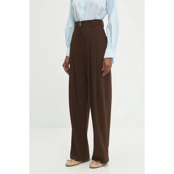 Dámské kalhoty Kalhoty s vlnou Answear.LAB 2618.HAK hnědá 88X, vel. M