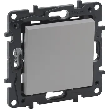 vypínač NILOÉ Step tlačítko NO-NC barva hliník Legrand 863309B