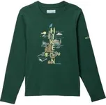 Columbia Dobson Pass Long Sleeve Graphic Tee Boys Rain Forest, Hike On 325 zelená L