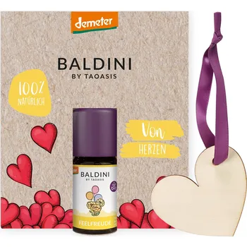 Vonný olej TAOASIS Baldini Aroma mini set From the Heart BIO (5 ml) - dřevěná visačka jako difuzér