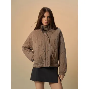 Dámský kabát Prošívaná bunda se stojáčkem - S - House - béžová - 602EW-85X