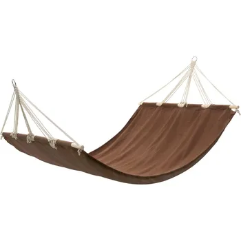 Zahradní nábytek Houpací síť s lištami 210 x 150 cm hnědá IM_40808