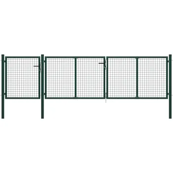 brána Zahradní brána ocelová 400 x 100 cm zelená IM_144311