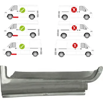 Prah karosérie Prah levý pod přední dveře CITROËN JUMPER (250), 09.06-08.14,JUMPER, 06.14-,FIAT DUCATO (250), 09.06-08.14,DUCATO, 06.14-,PEUGEOT BOXER (250), 09.06-08.14,PEUGEOT BOXER, 06.14-