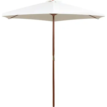 Slunečník Slunečník 270 x 270 cm s dřevěnou tyčí krémově bílý IM_42962