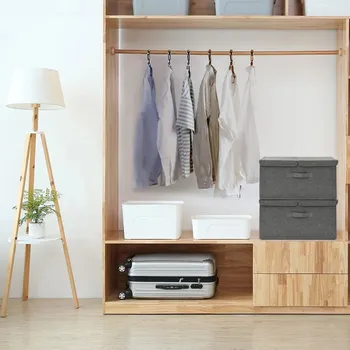 Úložný box Úložné boxy 2 ks textil 50 x 30 x 25 cm antracitové IM_332913