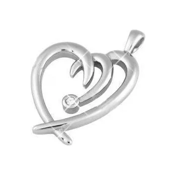 Přívěsek Přívěsek srdce ocel 56 (Ocelové srdce přívěsek)