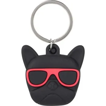 Lokátor Silikonové pouzdro na Apple AirTag roztomilý černý pes kreslený design s klíčenkou a voděodolný kryt s drátovým kabelem pro zavazadla batoh