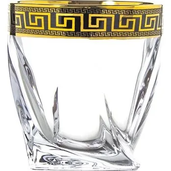 Sklenice BOHEMIA QUADRO VERSO GOLD SKLENICE NA WHISKY SADA 6 KS