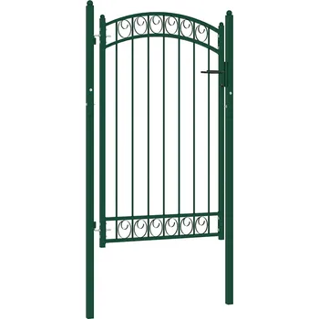 brána Zahradní branka s obloukem ocelová 100 x 150 cm zelená IM_146365