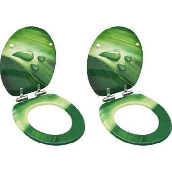 WC sedátko WC sedátka s funkcí pomalého sklápění 2ks MDF zelená kapka vody IM_3056413
