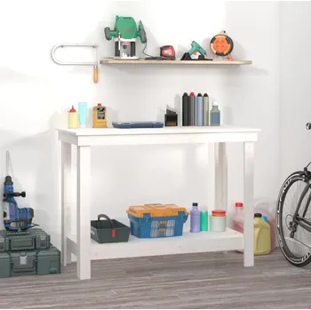 Dílenský stůl Dílenský stůl bílý 110x50x80 cm masivní borovice IM_822502