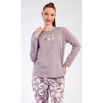 Dámské pyžamo Vienetta Dámské pyžamo dlouhé Karla Barva: Bílá, Velikost: 2XL