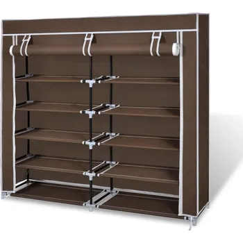 Botník Látkový botník s potahem 45 x 150 x 176 cm hnědý IM_240494