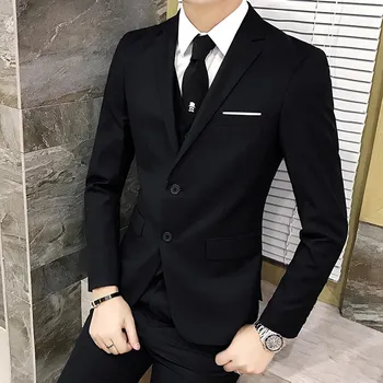 Pánský oblek Pánský oblek s proužkem – dvouknoflíkový třídílný set Velikost: M, Barva (Varianta): Černá