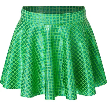 Dámská sukně Dámská taneční sukně – flitry, volánky, lesklý materiál Barva: Zelená, Velikost: M