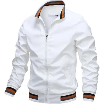 Pánská softshellová bunda Pánská outdoorová bunda – nepromokavý bomber na zip Barva: Bílá, Velikost: L